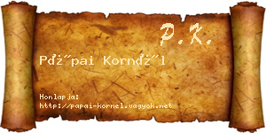 Pápai Kornél névjegykártya
