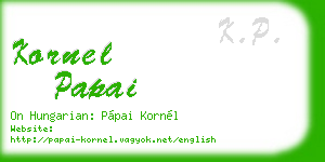 kornel papai business card