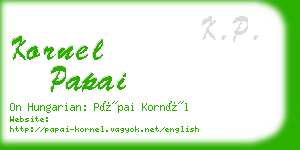 kornel papai business card
